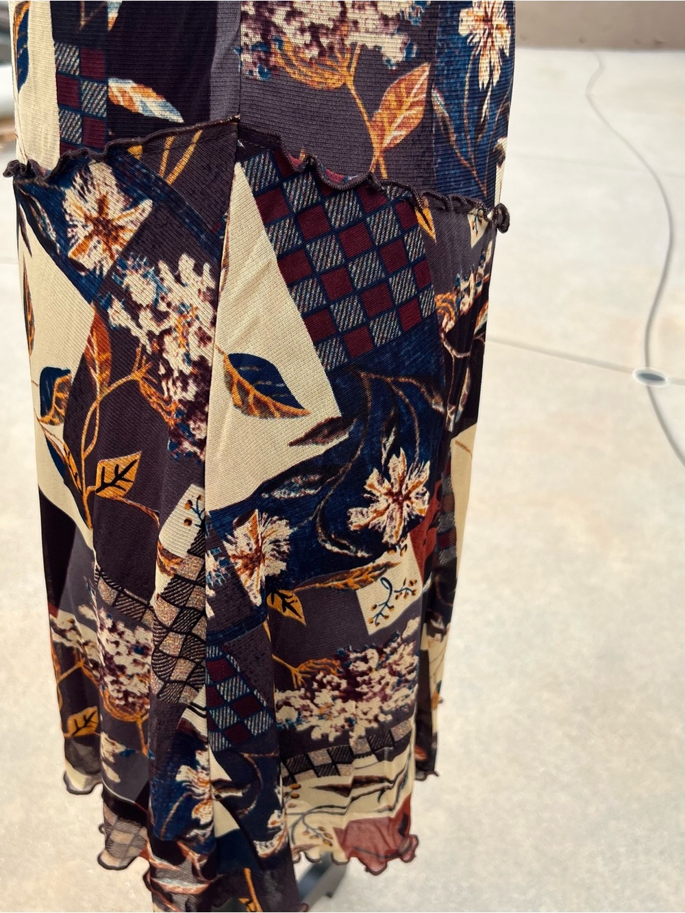 Cider Black & Brown Floral Patchwork Mini Dress Size 1x - Picture 10 of 13